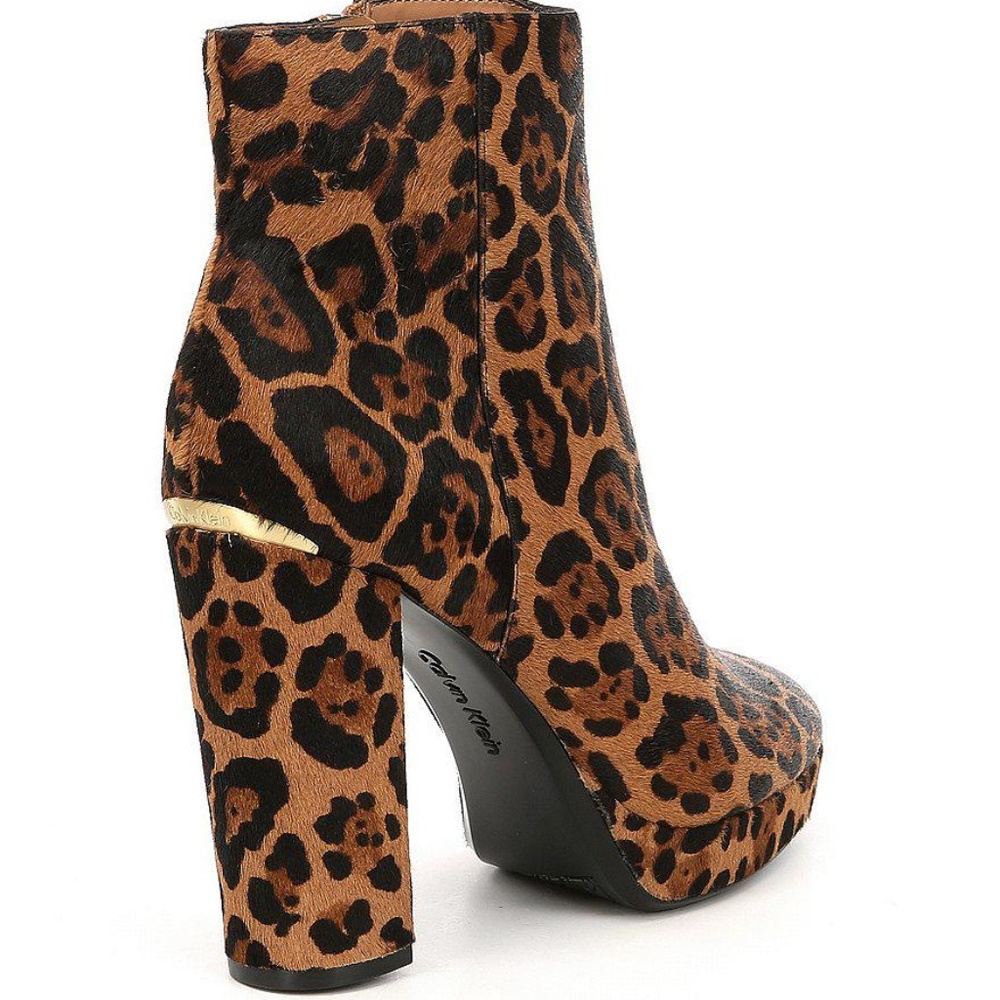 ✨Calvin Klein Leather Leopard Boots / Booties 5.5 - Picture 5 of 7